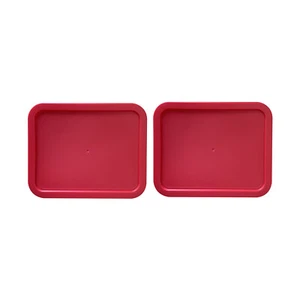 Coperchio di ricambio per 6 tazze Pyrex Cover Rettangolare (6,75" x 8,75") ROSSO (Confezione da 2) - Foto 1 di 1
