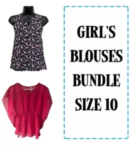 2 Girl Blouses Bundle - NWT PPLA Top And GUC Cherokee Top Size 10-12 - Picture 1 of 5