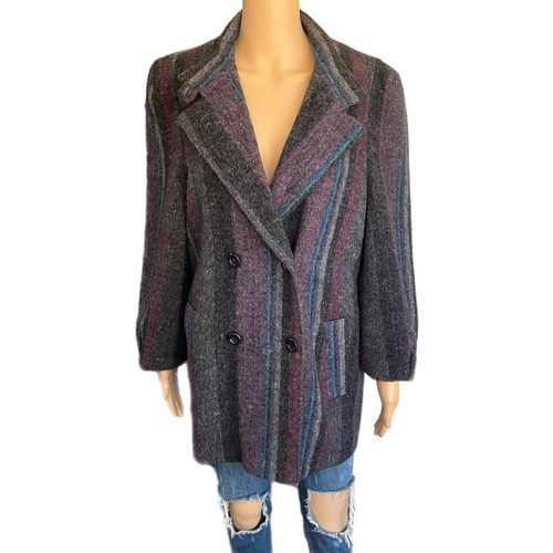 VETEMENTS Cappotto lana coperta indiana doppiopetto vintage anni 80 Chimayo soprabito taglia L