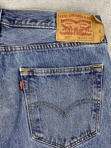 Vintage Levis 501 XX Men's Size 34 X 34 Button Fly Blue Denim Jeans