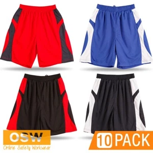 10 X Kids Accent Piping Sports Full Cut Slamdunk Inside Drawcord Shorts - Picture 1 of 8