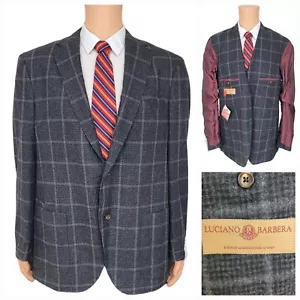 Neu Luciano Barbera Sport Mantel Herren 46R grau Blazer Freizeit Jacke Fensterscheibe Anzug - Bild 1 von 19
