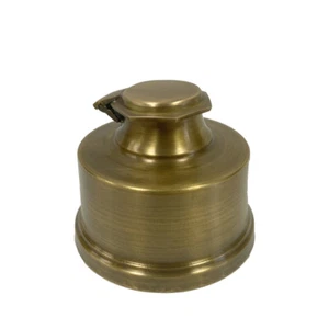 3-1/4" Antiqued Brass Historical Inkwell - Antique Style Reproduction - Picture 1 of 4