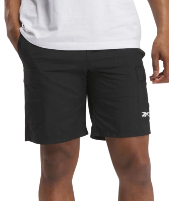 Reebok Men Classics Uniform Regular-Fit 9" Cargo Shorts Black Size M - Image 1 of 3