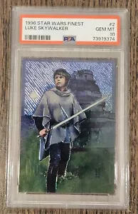 1996 Topps Finest Star Wars Luke Skywalker #2 PSA 10 - Picture 1 of 2