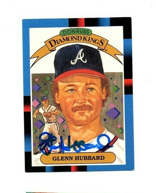 Glenn Hubbard autograph signed 1987 Donruss Diamond Kings baseball card Braves - Image 1 of 1