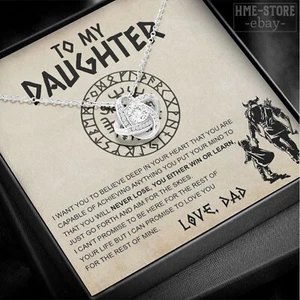 Daughter Necklace From Dad Norse Viking Knot Pendant Sentimental Gifts for Girls - Picture 1 of 7