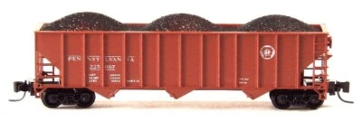 Z Scale RARE PENNZEE Open 45' Ribbed, 3-Bay, 100-Ton Hopper PRR #225067 NIB - Image 1 of 4