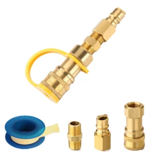 3/8 Inch LP Propane Hose Natural Gas Quick Connect Disconnect Fittings Kit BBQ - Picture 1 of 9