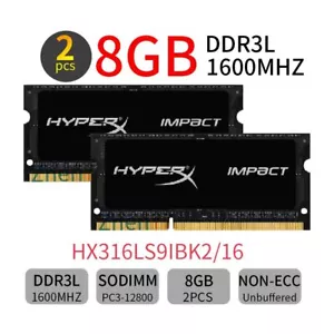 Kingston HyperX Impact 16GB 2x 8GB DDR3L 1600MHz HX316LS9IBK2/16 SODIMM Memory - Picture 1 of 7