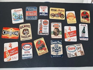 NEW, 20 Miniature Vintage Garage Signs Cardstock 1:18 Scale Diorama Gas Station - Picture 1 of 12