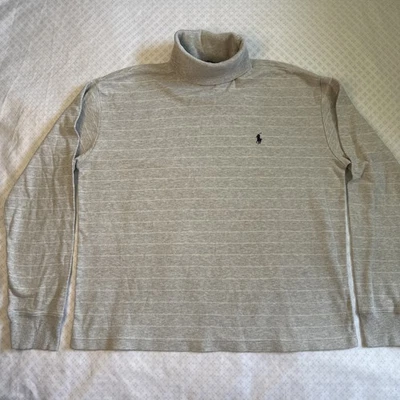 Ralph Lauren Polo водолазка мужской винтажный серый с полосками ** размер измерения  - Изображение 1 из 4