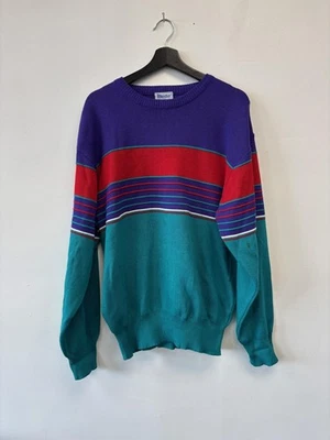 Suéter de esquí vintage Meister para hombre grande a rayas lana acrílico pulóver años 80 Foto 1 de 4