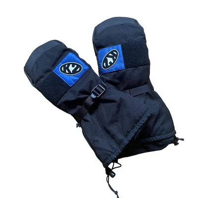 Vtg K2 Mittens Mens XL 90s Black Gauntlet Ski Snowboard Gloves Removable liners - Image 1 of 4