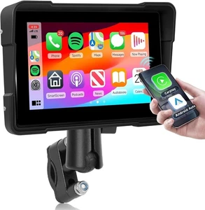 Rimoody Motorcycle Portable Carplay Car Radio with Wireless Android Auto Airplay - Picture 1 of 7
