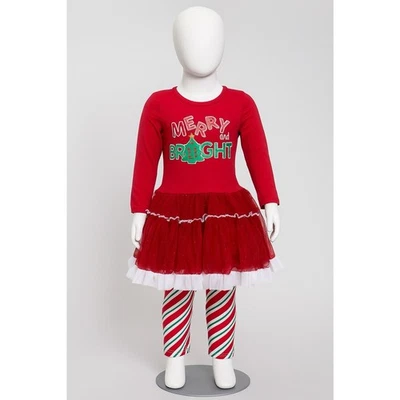 Counting Daisies Toddler Girls Holiday Tutu Set Red Christmas Outfit 5T - Image 1 of 4