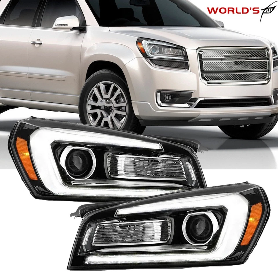 Pair Replacement Headlamp For GMC Acadia 2013-2016 Headlight Halogen W/LED Tube - Image 1 of 4