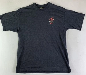 vtg Bullhead '90s Shirt Mens XL Jester Joker Graphic Gray Black Striped - Picture 1 of 8