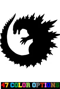 Vinyl Decal Truck Car Sticker Laptop - Movies Kaiju Monster Round Godzilla - Picture 1 of 7