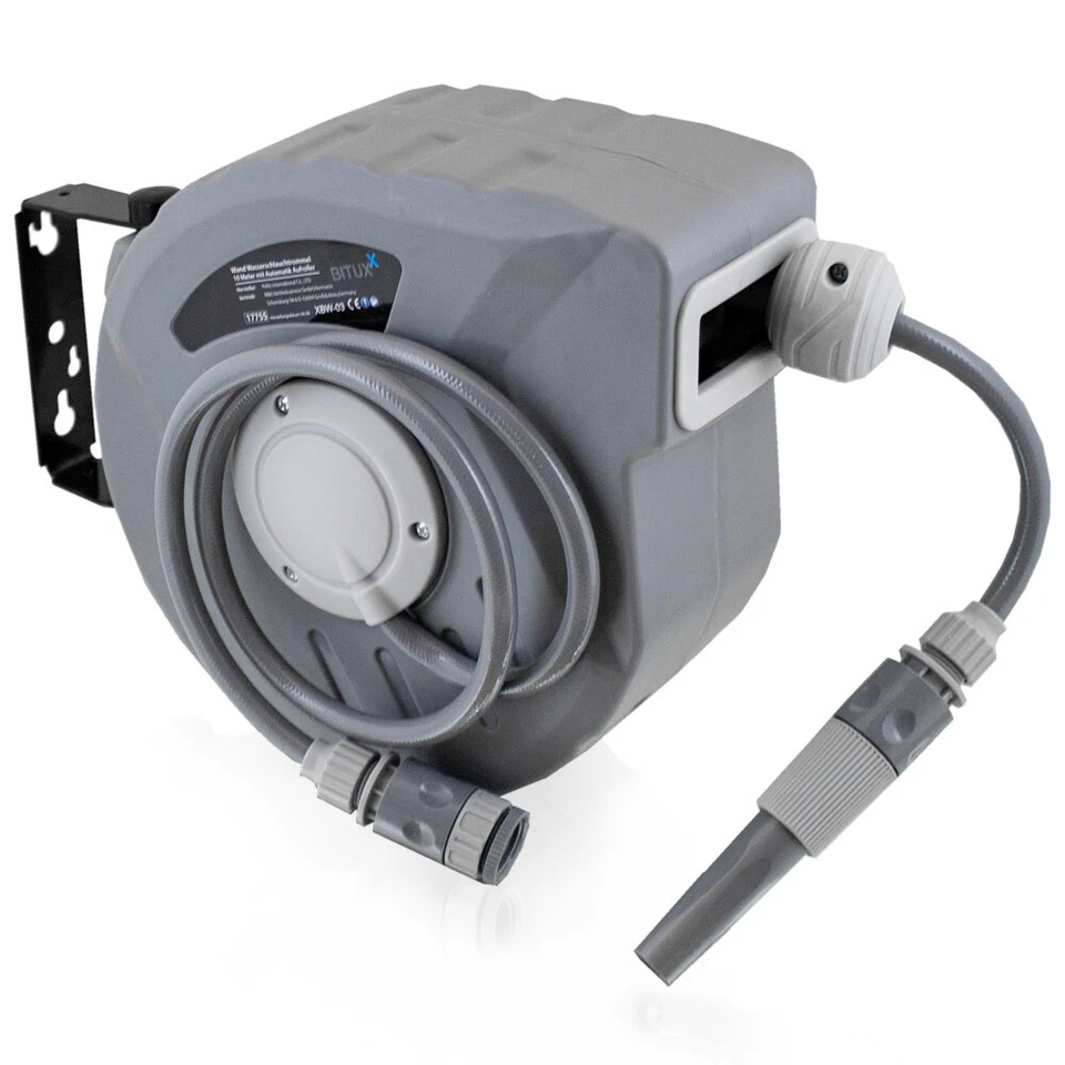 BITUXX MS-17755 Gartenschlauchtrommel - Grau, 10m