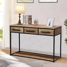 Industrial Style 3 Drawer Console Table Mango Wood 