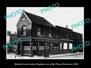 OLD POSTCARD SIZE PHOTO BETHNAL GREEN LONDON ENGLAND FLOWER POT TAVERN c1940