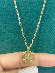 14k real gold mini shipwreck treasure gold coin pendant - Picture 1 of 3