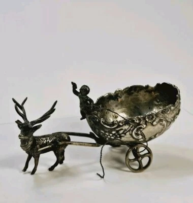 Sal maestra de plata alemana de principios del siglo XIX - 800 sellos finos de plata antiguos de Hanau Foto 1 de 4