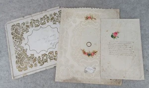 RARE Antique Vintage Early Victorian Handcrafted Folk Art Love Valentine Card - Picture 1 of 11