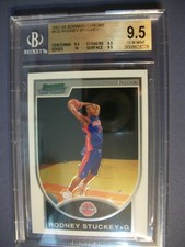 RODNEY STUCKEY 2007-08 Bowman Chrome #132 RC BGS GEM MINT 9.5 Pistons /2999