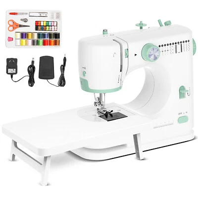 Portable Electric Sewing Machine Double Threads with Extension Table Desktop - image 1 of 4