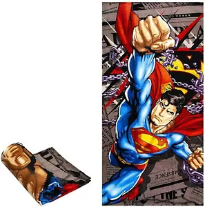 "Toalla de playa DC Superman Daily News algodón toalla de playa talla 58"" X 28" - Imagen 1 de 2