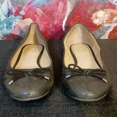 Naturalizer GRACE Black Metallic Ballet Flats Shoes Size 8.5 Bow Sparkle  - Image 1 of 4