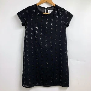 Milly Minis Girls Carla Black Cap Sleeve Sequined Mini Dress Size 12 - Picture 1 of 12