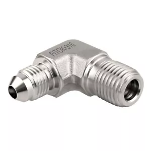 FITOK 37° Flared Tube Fitting 90 Deg Elbow 1/2" Male JIC × 1/2" Male NPT 316 SS - Picture 1 of 2