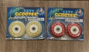 Upgrade Wheels for Razor Scooters Red And Yellow With ABEC Bearings 2 Pairs - Picture 1 of 8