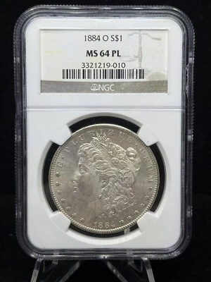 1884-O $1 Morgan Silver Dollar - PQ Coin - Proof-Like - NGC MS 64 PL - Image 1 of 4