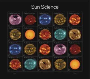 USA - " SUN SCIENCE ~ SPACE " Unique Stamp Sheet with Foil & Glimmer 2021 - Picture 1 of 12