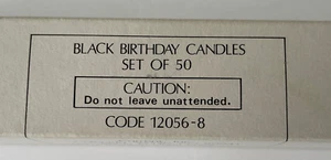 Vintage Birthday Candles Black Set of 50 Current Inc Brand NEW in Box 8 in Tall - Picture 1 of 5