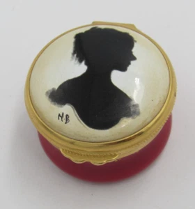 The House of Ashley Enamel Collection Silhouette Pill/Trinket Box - Picture 1 of 7