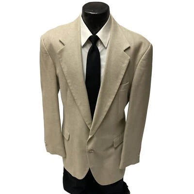 Abrigo Deportivo Caqui Tropical Haggar Años 80 De Colección Chaqueta LINO ISLA Blazer 44 L Foto 1 de 4