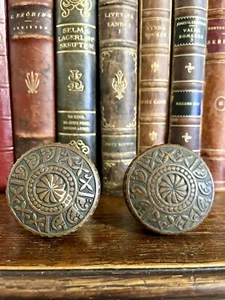 Antique Pair Door Knobs Niles Chicago Bronze Late 1800’s - Picture 1 of 9