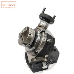4'' Tilting Rotary Table with 65mm 3 jaw Self Centering Chuck And Backplate USA - Picture 1 of 24