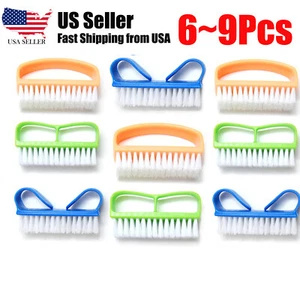 6~9 Nail Brush Scrub Color Handle Grip Hand Fingernail Scrub Cleaning Brushes - Picture 1 of 8