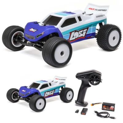 Losi LOS-1056T2 1/18 Mini-T 2.0 V2 2WD Stadium Truck Brushless RTR, Blue - Image 1 of 4