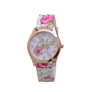 Women Girl Watch Silicone Printed Flower Causal Quartz WristWatches PK - Picture 1 of 4