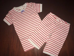 NEW 4 5 6 8 Mini Boden Shortie Pajamas Red & White Striped Pattern 4T - Picture 1 of 2