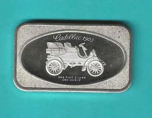 1972 1 Troy oz. .999 Vintage Silver Art Bar “Cadillac 1903” - Picture 1 of 2