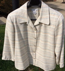 Draper's & Damon's Multi Color Tweed Work Blazer Sz 18 Striped Metallic - Picture 1 of 7