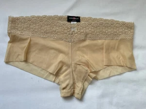 New Cosabella Soire Lace Trim Beige Low Rise Boyshort Mesh Size Medium - Picture 1 of 3